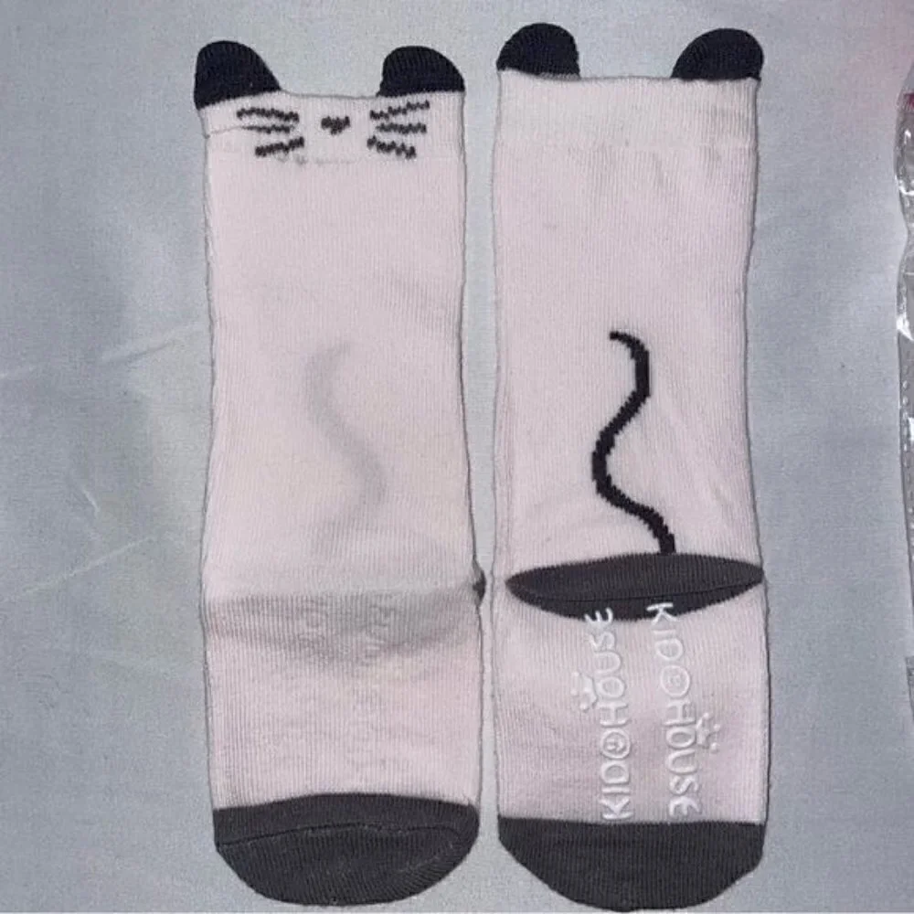 Cat Socks Newborn Socks Cat Face and Tail Knee High Pull On Socks Kid House